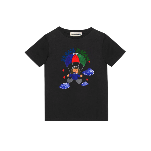 Children's flying parachutes print cotton T-shirt